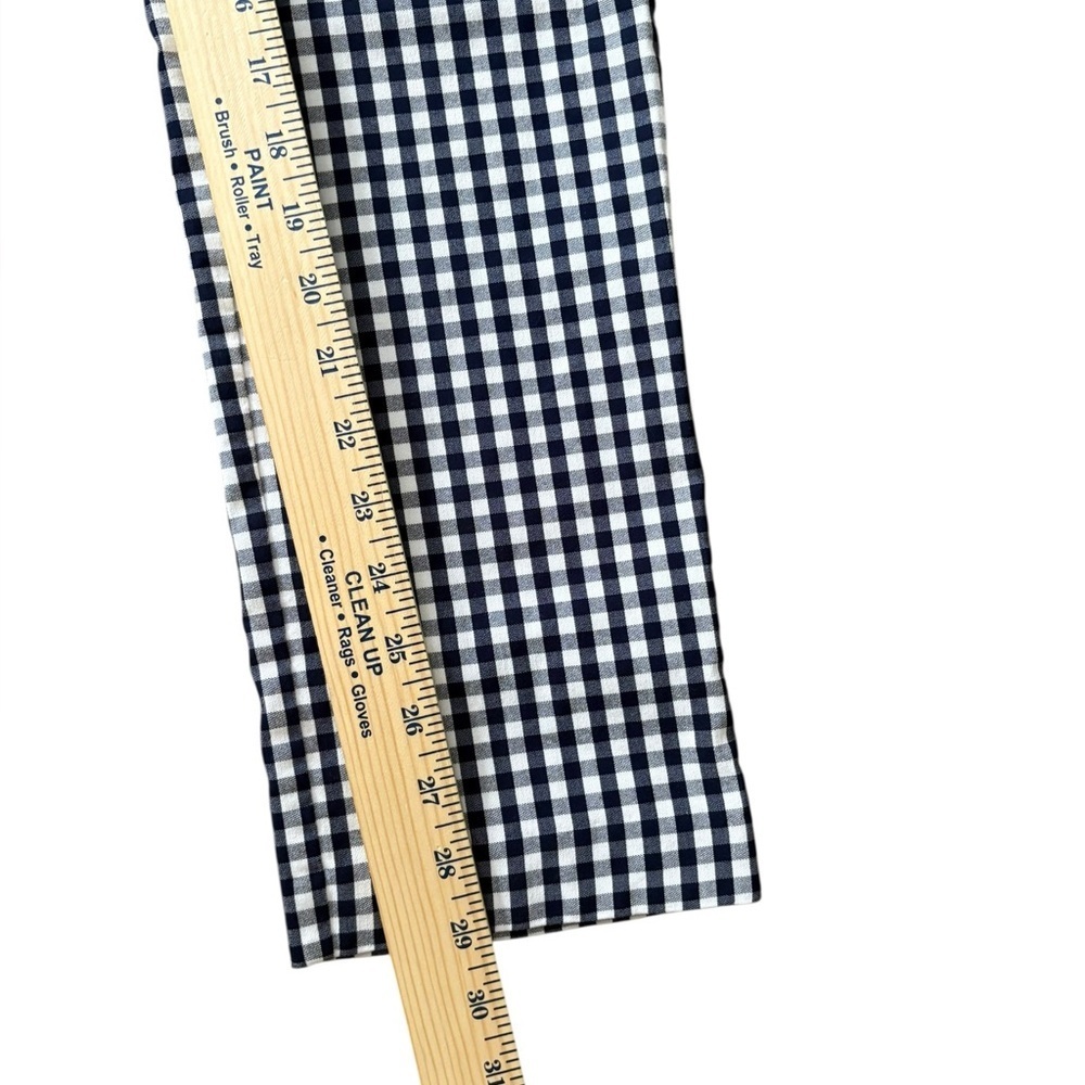 J. McLaughlin Hyana Pants Navy Ivory Gingham Straight Leg Stretch size 12 - Picture 6 of 9